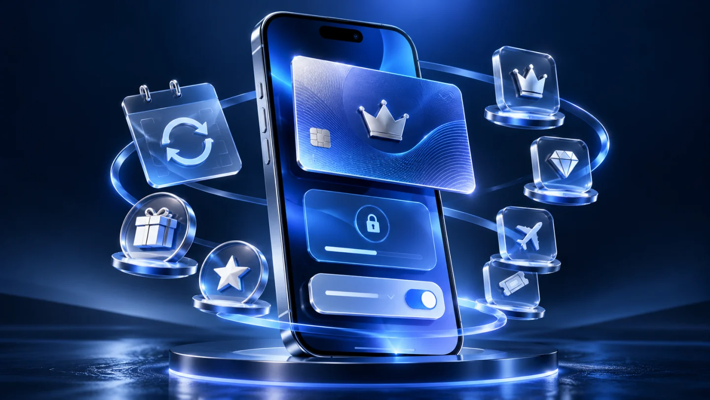 Mobile membership application with digital member card, secure access, renewals, and benefit symbols