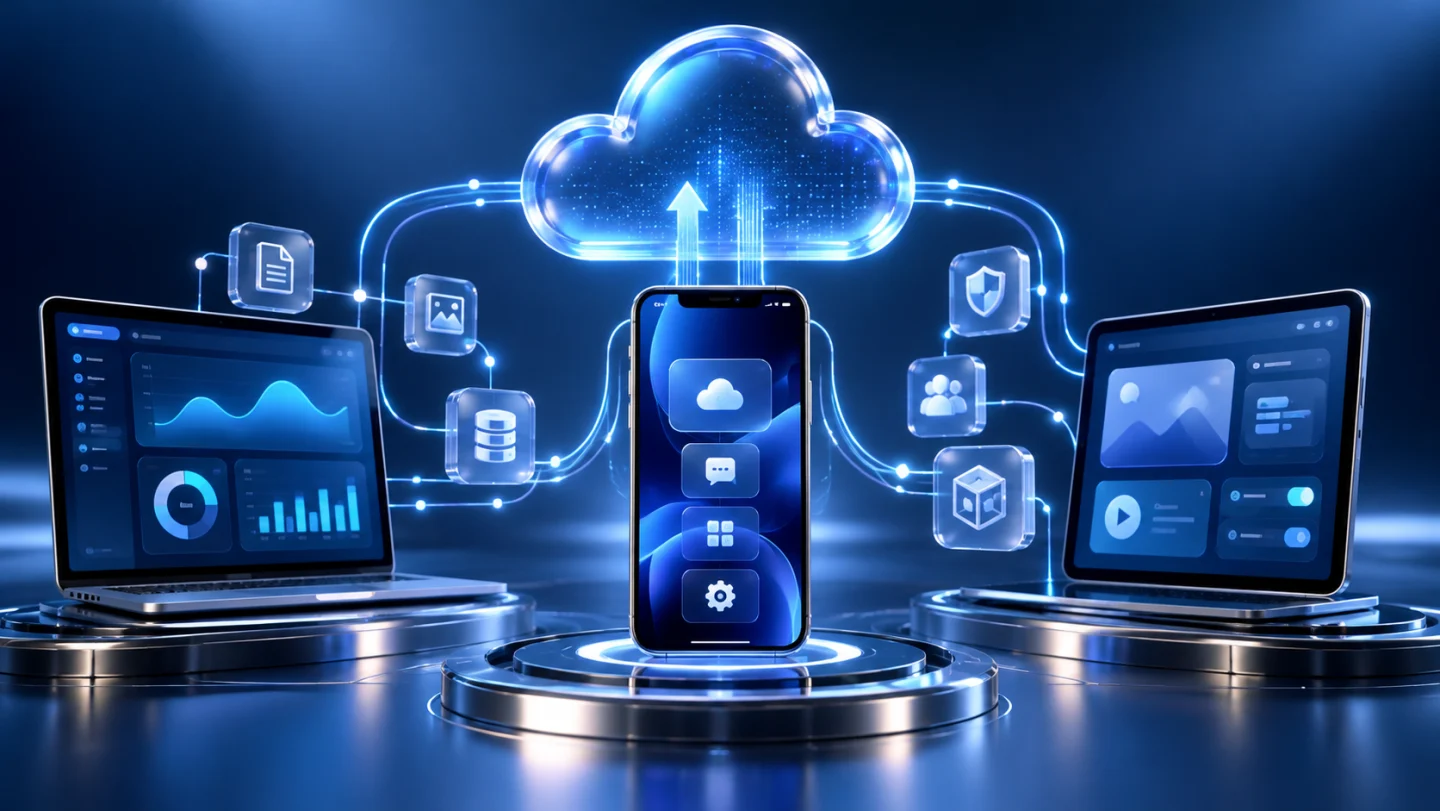 Mobile application connected to SaaS accounts, data, and subscriptions